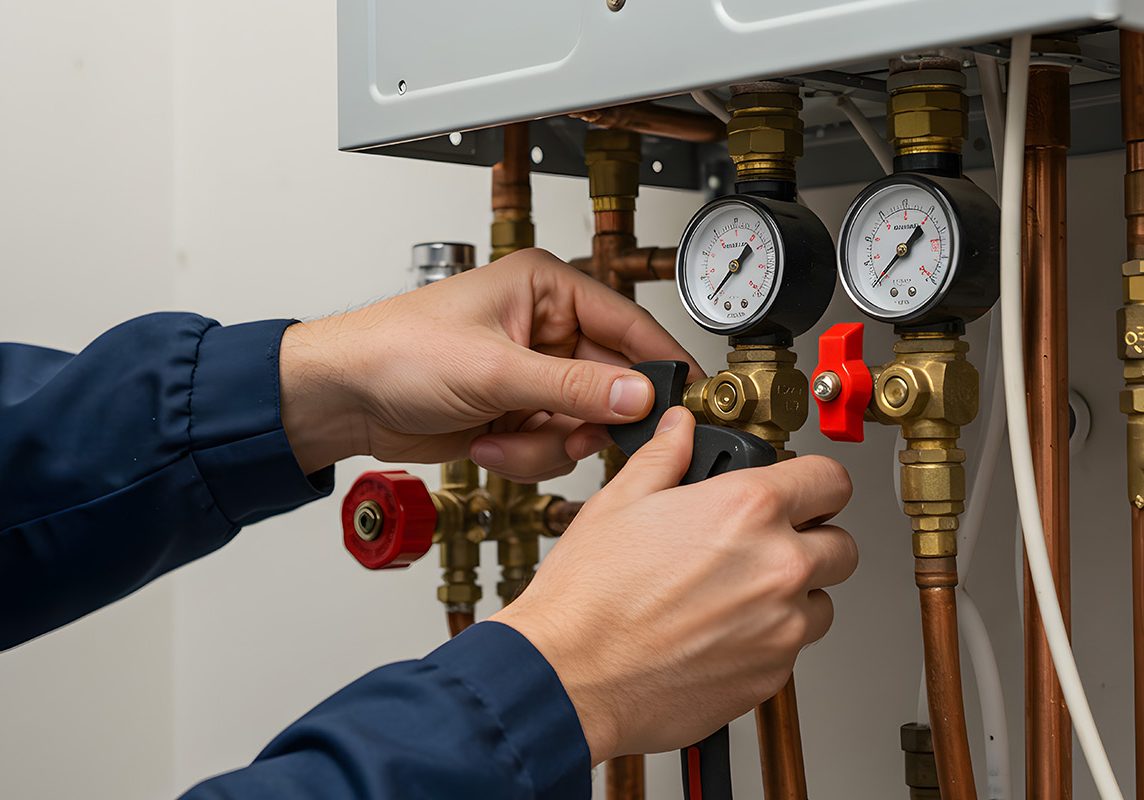 Electrician certifying commercial equipment